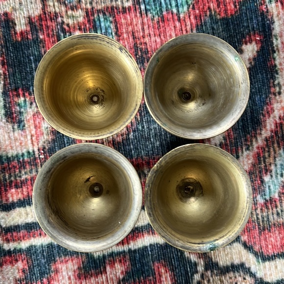 Set of 4 Brass Goblets Vintage - Picture 5 of 6